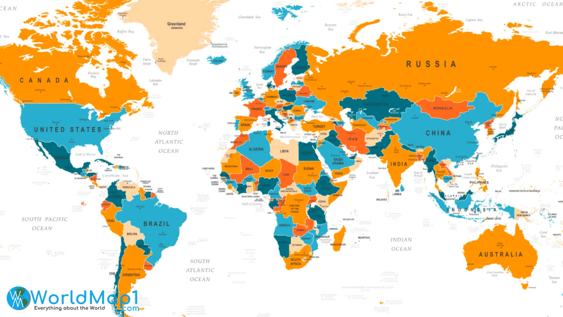 Weltkarte und Russland